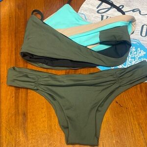 L*Space Olive and Teal Bikini Set